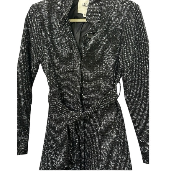 Jack by BB Dakota Black Tweed Coat Button Closure with Tie Belt Size XS - Picture 8 of 11